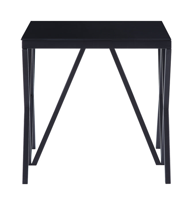 Magenta - Glass Top End Table - Black