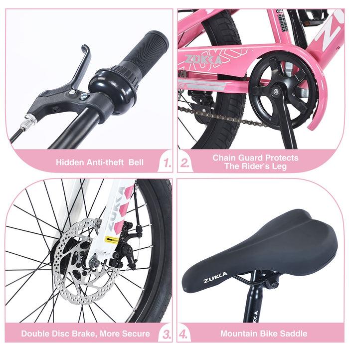 Zukka - 20" Mountain Bike With Adjustable Saddle And Suspension Fork Daily Nest