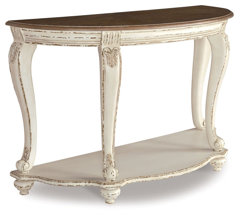 Realyn - Sofa Table - White / Brown Signature Design by Ashley®