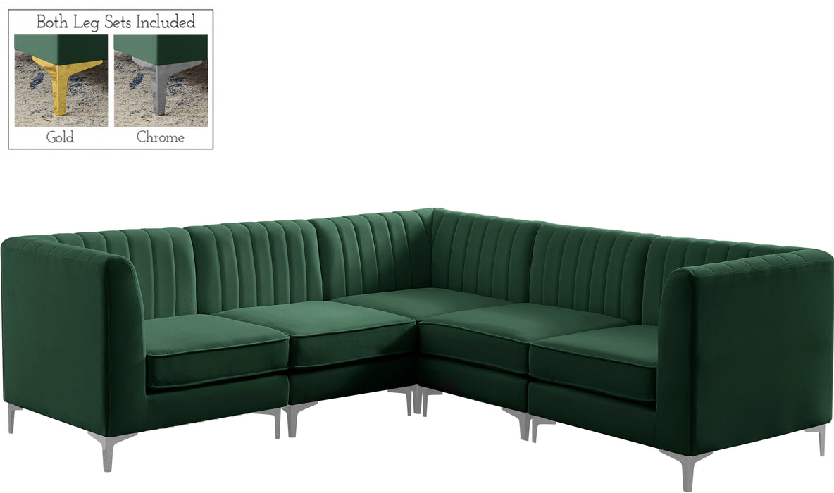 Alina - Modular Sectional 5 Piece - Green