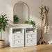 Nightstand With Door & Shelf, 2 Drawer Side Table Home Essentials