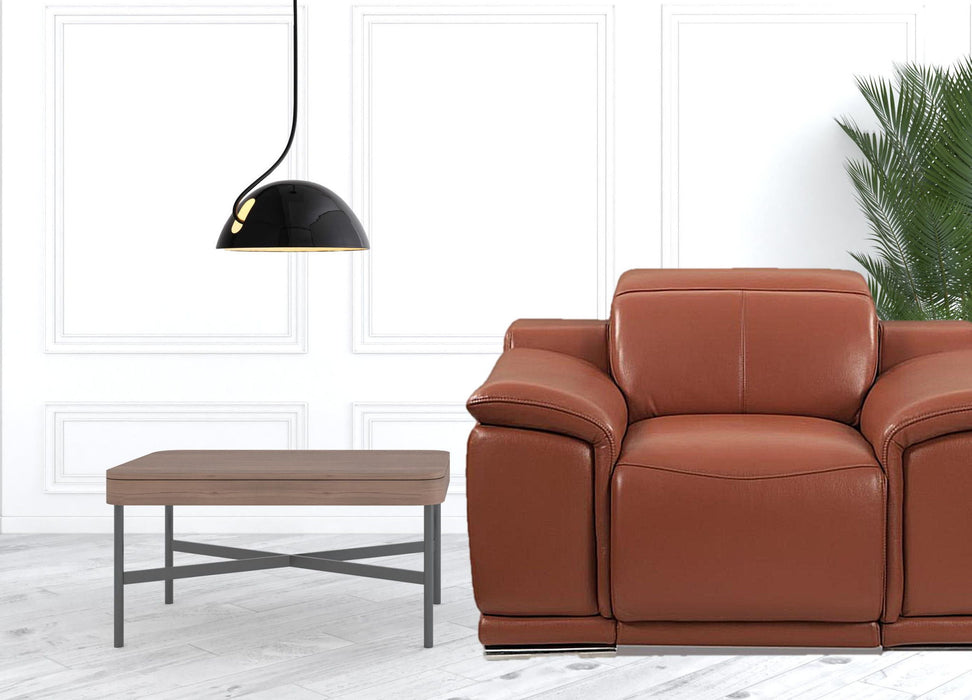 Mod Italian Leather Recliner Chair - Camel Brown