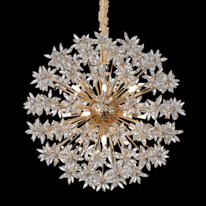 Michael Amini Lighting - Bouquet 18-Light Round Crystal Chandelier - Gold Michael Amini