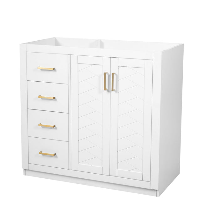 Retro Style Bathroom Vanity, 3 Drawers & Soft Closing Doors Hearth and Haven