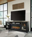 Foyland - 83" TV Stand With Electric Infrared Fireplace Insert - Black / Brown Signature Design by Ashley®