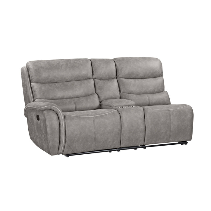 Kamari - LAF Console Loveseat With Dual Recliner - Gray