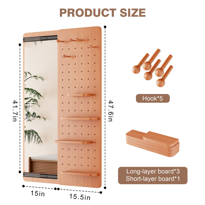 Wall Mounted Full Length Mirror With Shelf And Hook Daily Nest
