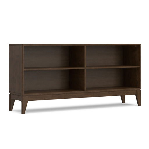 Harper - 4 Shelf Low Bookcase - Walnut Brown Simpli-Home