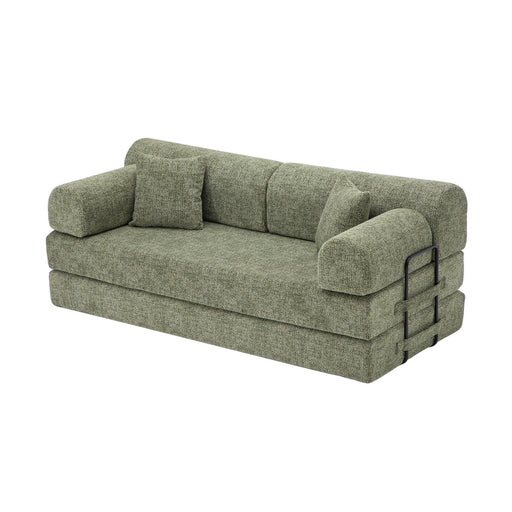 Modern 2 Tone Fabric Convertible Sleeper Sofa Bed Home Essentials