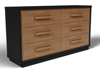 Kozmour - Six Drawer Dresser - Black / Brown Signature Design by Ashley®