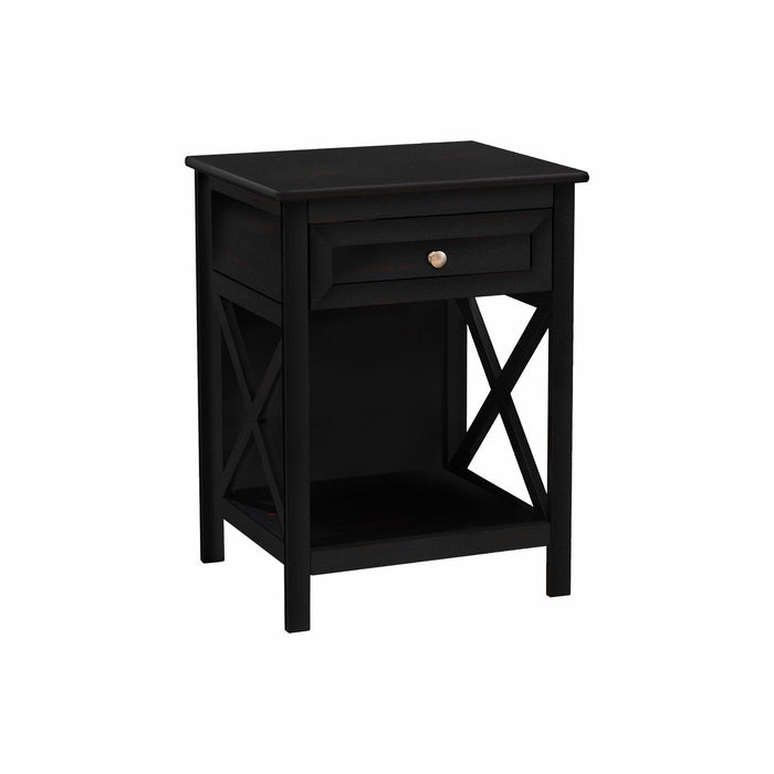Accent End Table, 2 Tier, Storage Drawer, Transitional Style 8th Street