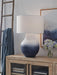 Dashland - Metal Table Lamp - White / Navy Signature Design by Ashley®