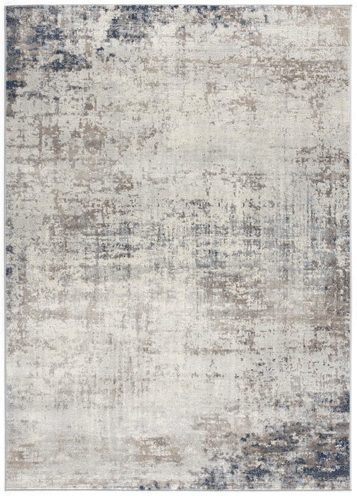 8' x 11' Distressed Striations Area Rug - Navy Blue
