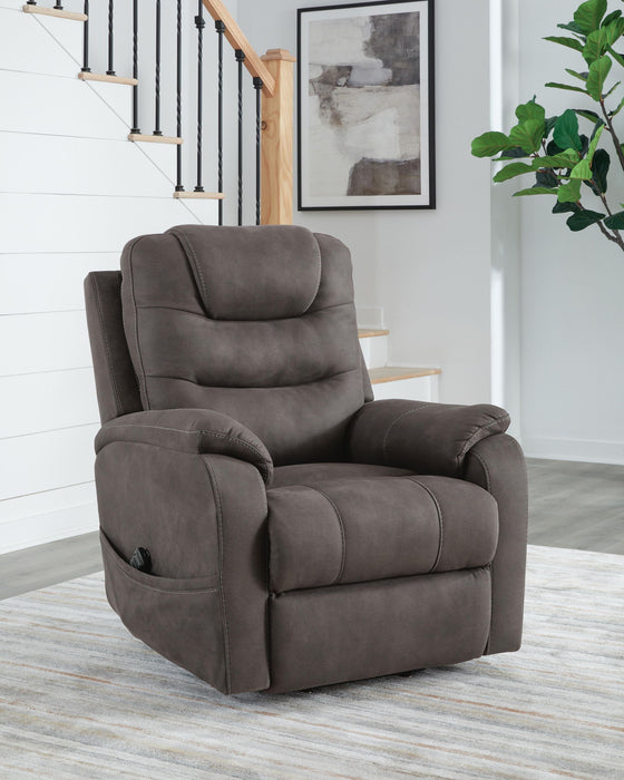 Snowfield - Power Lift Recliner - Gunmetal Signature Design by Ashley®
