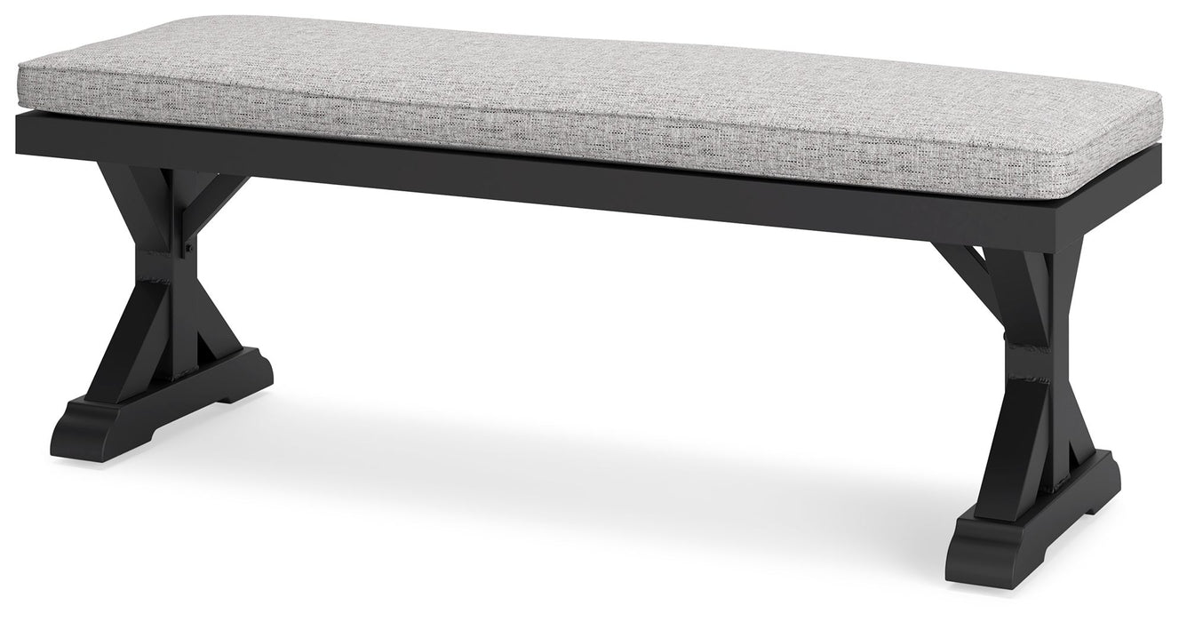 Beachcroft - Bench With Cushion - Black / Light Gray Signature Design by Ashley®