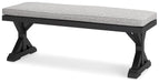Beachcroft - Bench With Cushion - Black / Light Gray Signature Design by Ashley®