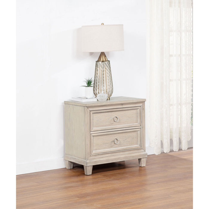 Wedner - 2 Drawer Nightstand - Oak Furniture Max