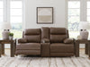 Vonryan - Power Reclining Loveseat With Console / Adj Headrest - Tobacco Signature Design by Ashley®