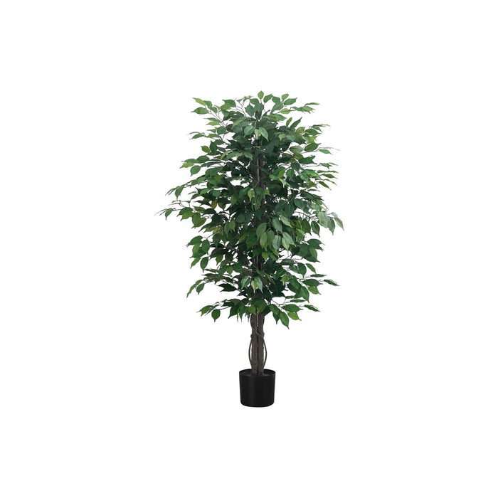 58" Tall, Artificial Plant, Ficus Tree, Indoor, Faux, Fake, Floor, Greenery, Potted, Decorative - Green / Black 8th Street