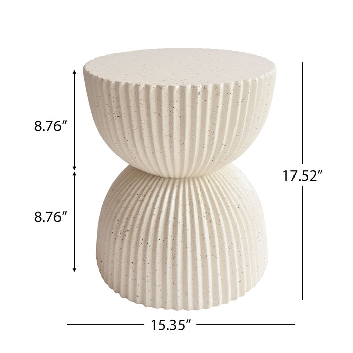 Side Table With Speckled Ribbed Texture Noble House