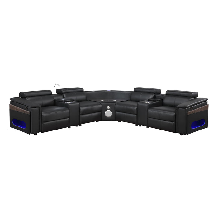 Nova - Sectional With Bluetooth Speaker, LED And Lifting Wine Cabinet Matrix Furniture Group