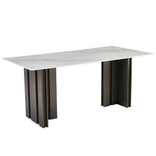 Rectangular Dining Table - Gray / White Home Essentials