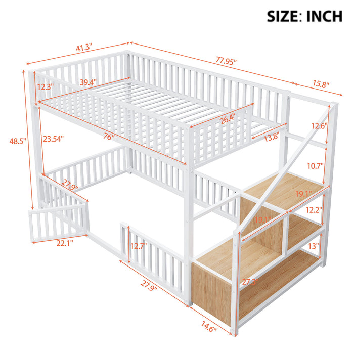Bunk Bed With Storage Ladder, Compact Design Dreamland