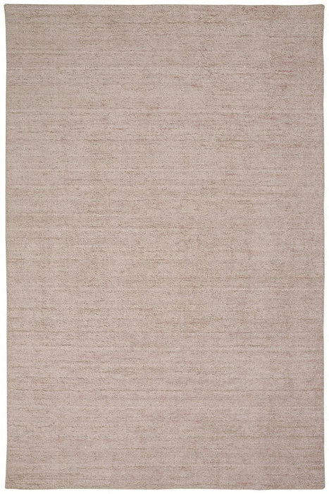 Wool Hand Woven Area Rug - Pink And Ivory - 9' X 12'