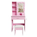 Vanity Table With Mirror, Adjustable LED Lights, Power Outlet, Hairdryer Holder & Stool Home Essentials