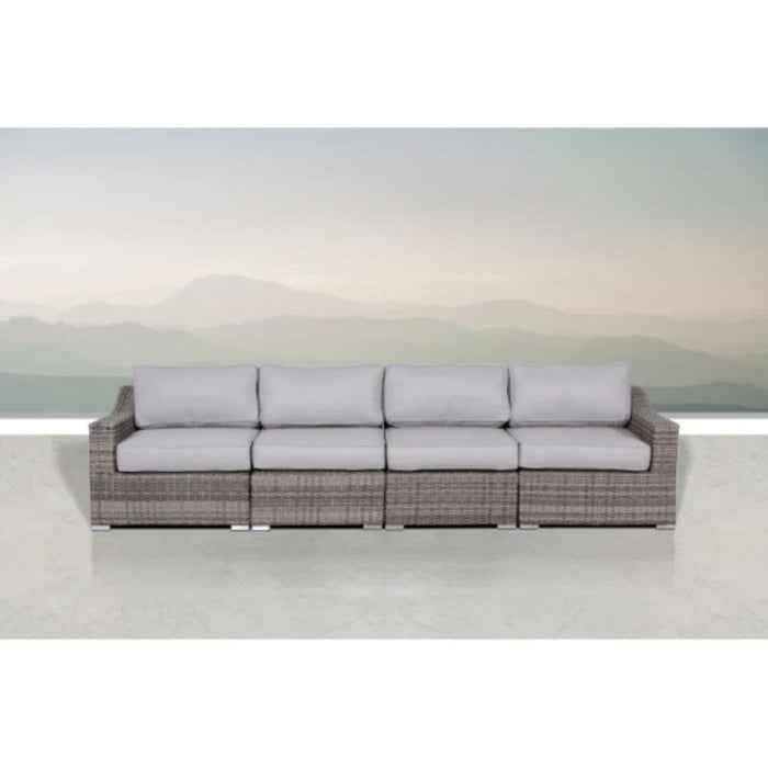 Contemporary Outdoor Rattan Wicker Sectional Seating Group With Cushions