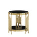 Round Double Tier Table With Flute Shaped Tube Legs Home Essentials