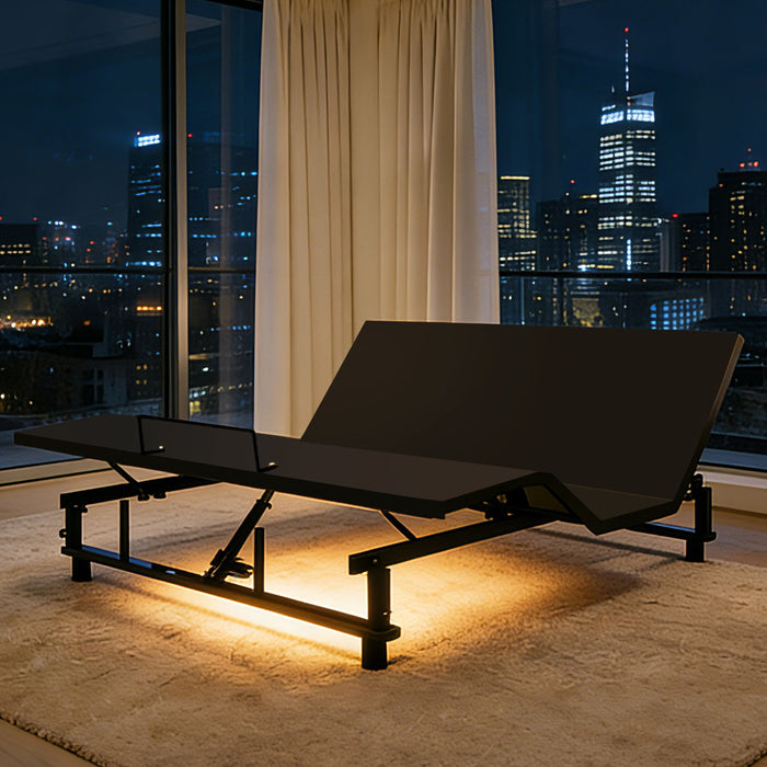 Adjustable Bed Base Frame With Wireless Remote, 4 USB Ports, Under Bed Nightlights, Zero Gravity Daily Nest