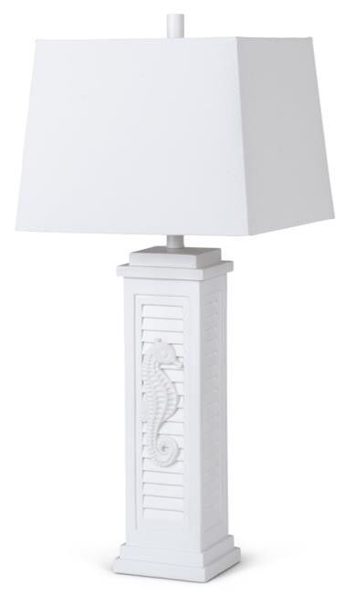 Table Lamp Coastal With White Shade (Set of 2) - White