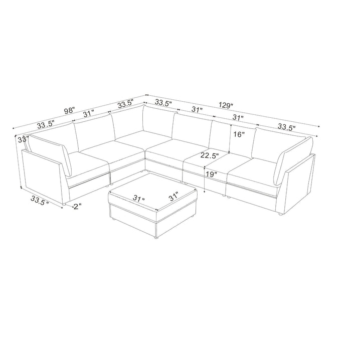 Modular Sectional With Custom Configuration Home Essentials