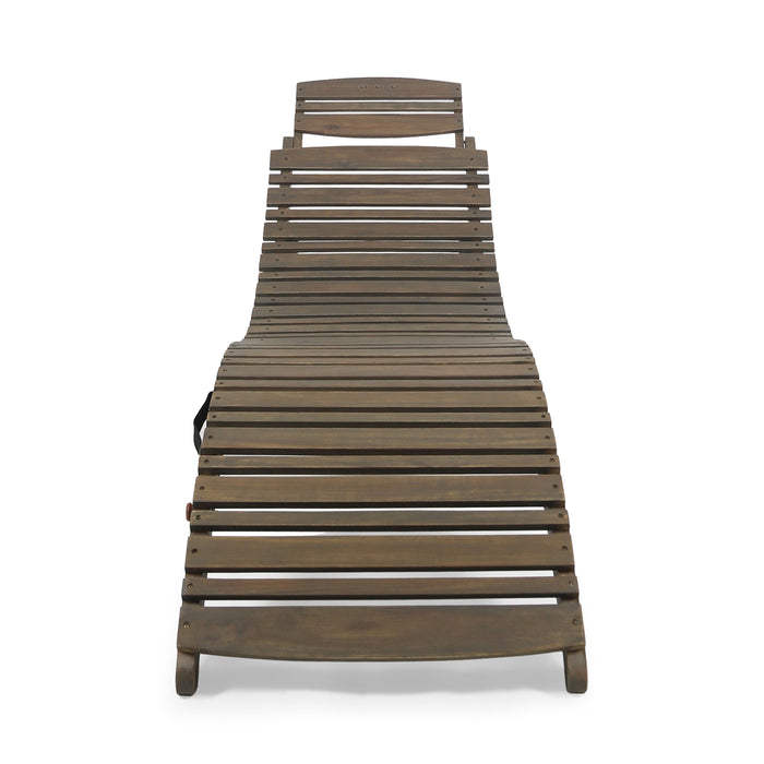 Lahaina Wood Foldable Chaise Lounge - Gray