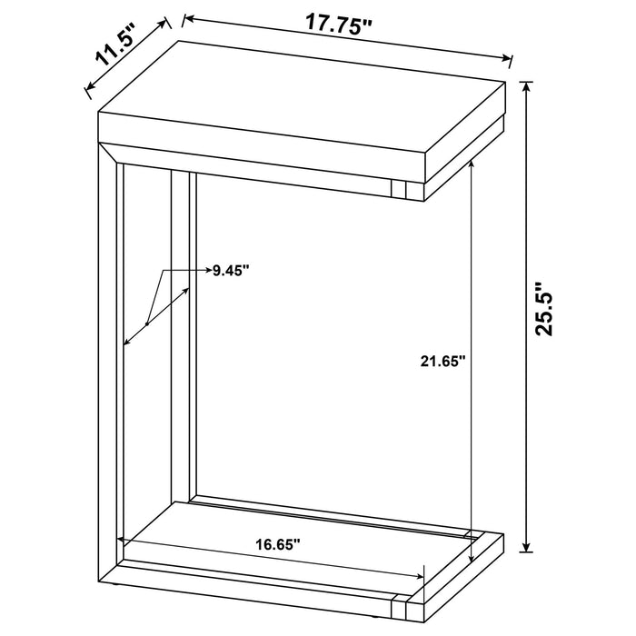 Snack Table With Industrial Base Furniture Max