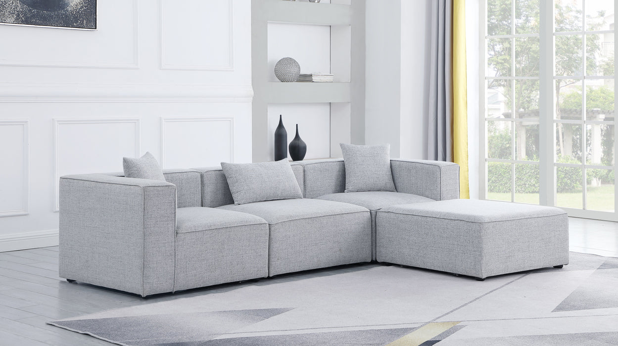 Cube - Modular Sectional 4 Piece - Gray - Fabric