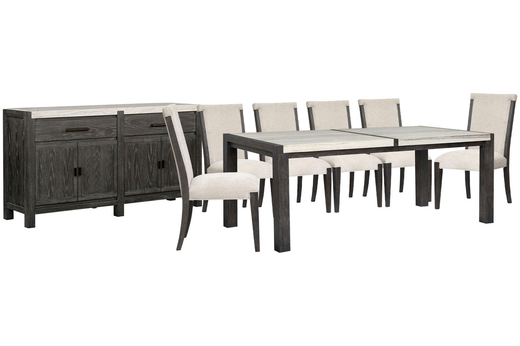 Plum Creek - 8 Piece Rectangular Dining Table Set Magnussen Furniture