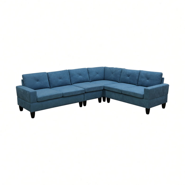 Modular L - Shaped Sectional Sofa 6 Seater 4 Piece Couch With Chaise Home Essentials