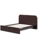 Queen Size Platform Bed Frame With Rounded Headboard - Walnut Noble House