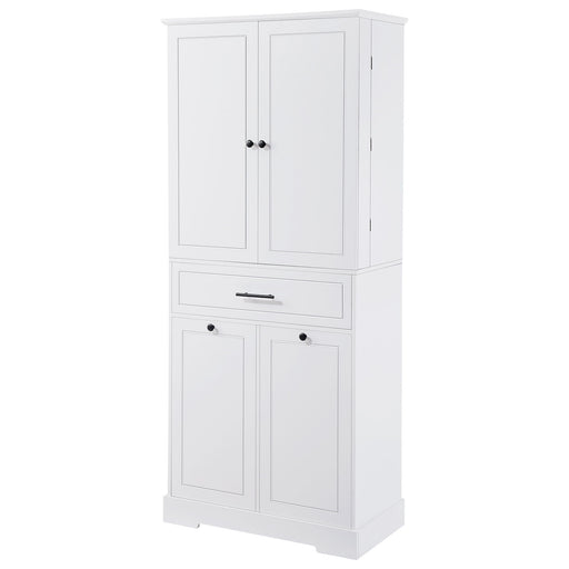 Freestanding Bathroom Storage Cabinet With Doors, Drawers, And Tilt Out Laundry Hamper - White Hearth and Haven