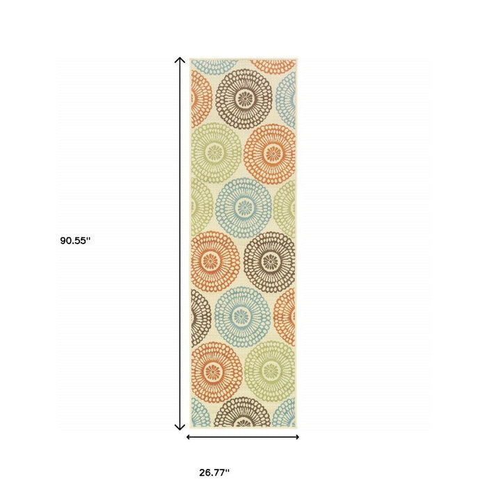 2' X 8' Indoor / Outdoor Area Rug - Beige