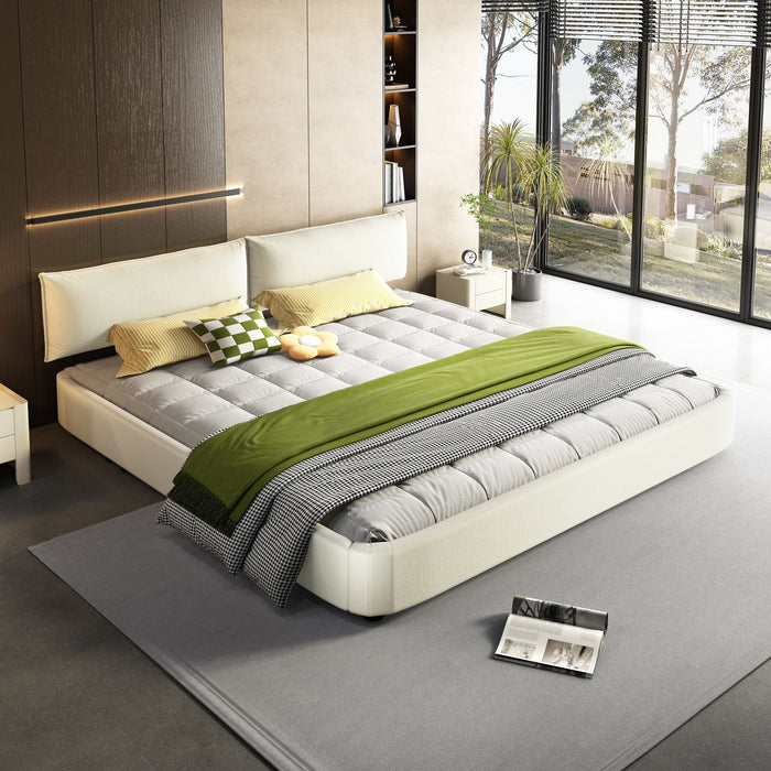 Cloud Bed Frame With Oversized Padded Movable Headboard Home Essentials