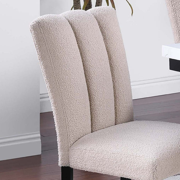 Upholstered Dining Chairs With Channel Tufting (Set of 2) - Black / Black / Neutral / Neutral Home Essentials