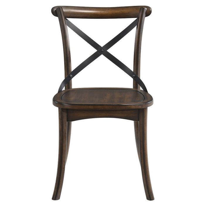 Kaelyn - Side Chair Set of 2) - Dark Oak & Black Metal