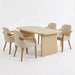 5 Piece Indoor Dining Set With Fluted Table & Chairs - Khaki / Light Oak / Natural Noble House