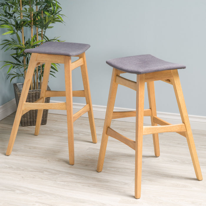 Modern Bar Stool Set With Upholstered Seating Noble House