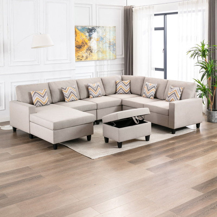 Nolan - 7 Piece Sectional Sofa With Pillows And Interchangeable Legs