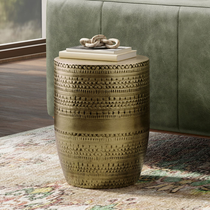 Johnsen - Handcrafted Large Metal Accent Table Simpli-Home