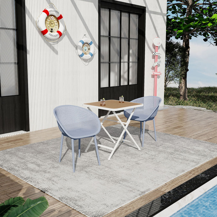 2 Pack Lounge Chair Set & Folding Square Table Home Essentials